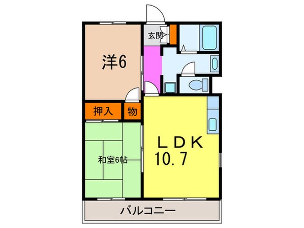 グリ－ン桃山Ｂ棟の物件間取画像